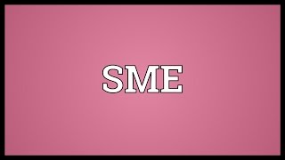 SME Meaning [upl. by Hcnarb]