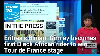 Eritrean Biniam Girmay becomes first Black African rider to win a Tour de France stage • FRANCE 24 [upl. by Saloma]