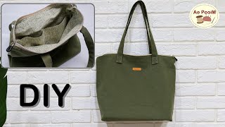 Fast amp Easy How to make zipper tote bag [upl. by Kellyann902]