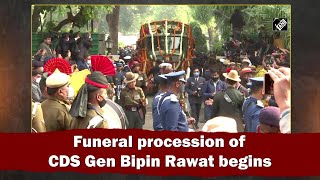 Watch Funeral procession of CDS Gen Bipin Rawat begins [upl. by Hebner]