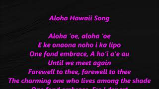 ALOHA Oe BLUE HAWAII Hawaiin Island Lyrics Words like Lilo Elvis Bing Burl Andy Liliʻuokalani Music [upl. by Eixam]