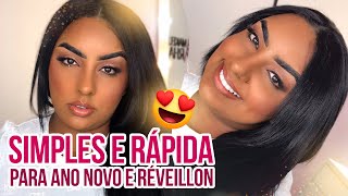 A MELHOR MAQUIAGEM ANO NOVO REVEILLON  MUITO SIMPLES  PELE NEGRA E MORENA  Makeuprhaissa [upl. by Chill179]