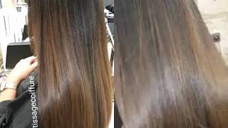 Balayage miel sur cheveux naturel [upl. by Yawnoc]