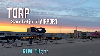 Torp Sandefjorp Airport Norway  KLM flight to Amsterdam  Strong Turbulance [upl. by Mathian319]