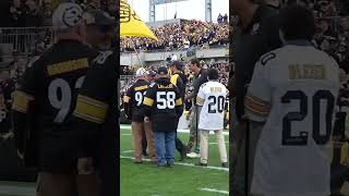 Alejandro Villanueva amp David DeCastro surprise Veteran with Super Bowl tix steelers nfl shorts [upl. by Yleak]