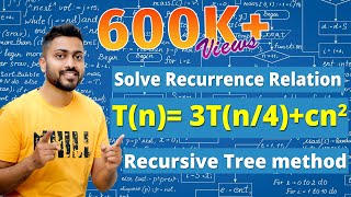 L210 Recurrence Relation Tn 3Tn4 cn2  Recursive Tree method  Algorithm [upl. by Astiram]