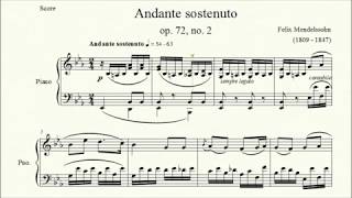 Andante sostenuto op 72 no 2  Felix Mendelssohn  Piano Repertoire 8 [upl. by Sims]