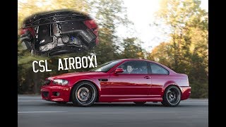 E46 M3 CSL Airbox induction noise SCZA Exhaust [upl. by Nipahc]