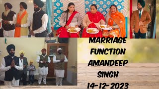 Marriage Function Amandeep singh so gurdial singh short clips 14122023 [upl. by Lupita]