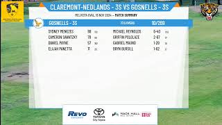 ClaremontNedlands  3s v Gosnells  3s [upl. by Hindu]