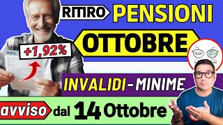 ✅ PENSIONI ➜ RITIRO OTTOBRE  MESSAGGIO INPS 14 OTTOBRE 📈 NOVITà IMPORTI INVALIDI MINIME AUMENTI 0€ [upl. by Dielu]