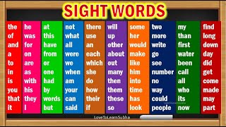 Sight Words Sight Words Kindergarten 100 Sight Words Sight Words List Vocabulary Words English [upl. by Edith]