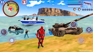 Deadpool Rope Hero Vice Town City  Fun at Miami Beach  Android Gameplay [upl. by Oiretule]