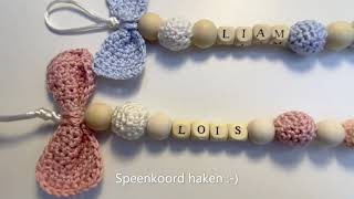 Speenkoord haken instructievideo haken voor beginners tutorial [upl. by Maxma]