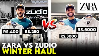 Zara vs Zudio Winter Haul 202425  Winter Haul For Indian Men  BeYourBest Fashion San Kalra [upl. by Lanevuj]