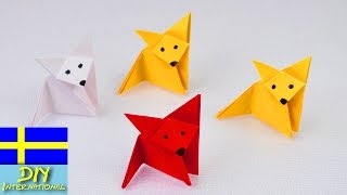 Vika en räv  Origami fox  super enkelt och gulligt  knåpidé [upl. by Rammaj]