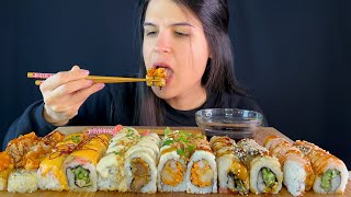 50 PIECES OF SUSHI  MUKBANG  ASMR  EATING SOUNDS [upl. by Nelag]