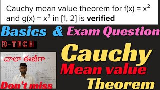 cauchy mean value theorembtechimportant question meanvaluetheoremimportantquestions btechmaths [upl. by Weed]