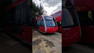 BRAND NEW LONDON BUS 358 IRIZAR TRAM ORPINGTON BUS GARAGE [upl. by Eidnim]