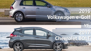 2016 Volkswagen eGolf vs 2017 Chevrolet Bolt comparison [upl. by Ennairda51]