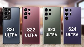 Samsung Galaxy S24 Ultra Vs Galaxy S23 Ultra Vs Galaxy S22 Ultra Vs Galaxy S21 Ultra Specs Review [upl. by Sonnie]