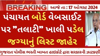 તલાટી ખાલી જગ્યાએ લિસ્ટ  gpssb talati pending vacancy list aa on 17th August 2024  talati bharti [upl. by Anitserp]