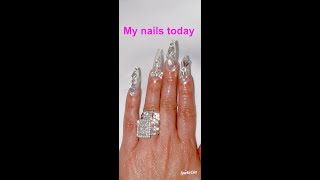 Doing my nails using Kiarasky Stiletto￼ gelly full cover tips medium [upl. by Llig279]