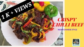 CRISPY CHILLI BEEF in IndoChinese style  Crispy outside amp soft inside Signature Dishes and Crafts [upl. by Myrtice874]