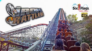 April 2022 Iron Rattler Roller Coaster On Ride Back Seat 4K POV Six Flags Fiesta Texas [upl. by Aleahc]