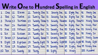 Write one to hundred spelling in english  number names 1 to 100 in words  1 to 100 spelling name [upl. by Emmer930]