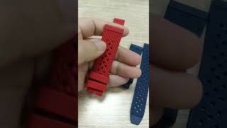 Universal fluororubber strap 2022mm adaptor Rolex Metso Omega watch replacement strap [upl. by Ekusuy]