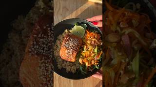 Sounds like a summer dinner Sesame soy salmon with a crispy veggie slaw 😋 [upl. by Melissa]