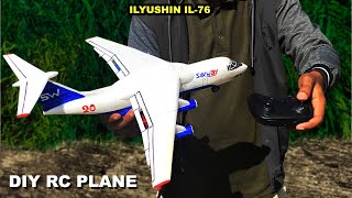 Full build and fly Ilyushin Il76 RC plane Simple out of thermocol [upl. by Etnomal]