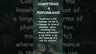 Competence amp Performance by Noam Chomsky englishliterature linguistic exam education english [upl. by Gerry]