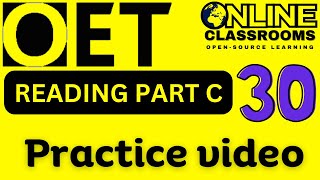 Oet reading part c sample practice video [upl. by Ahens]