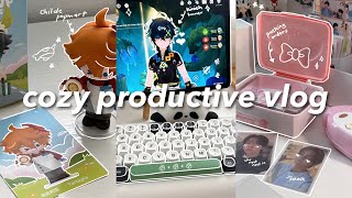 cozy productive vlog 📓💌🌱 studying tips blindboxes packing orders kinich banner [upl. by Solram882]