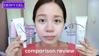 Dewycel filtering cream VS Dewycel turn on cream application comparison review ph [upl. by Eelyah]