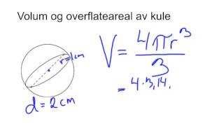 Volum og overflate av kule [upl. by Kurtz213]