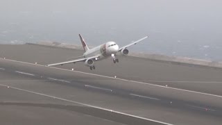 STORMY Winds 45Kts Extreme Landings Crazy Go Arounds  Madeira [upl. by Castara]