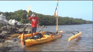 Sailing Hobie TI Trimeran Garden Cove Key Largo Florida [upl. by Telrahc]