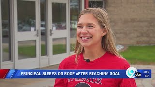 Principal sleeps on roof after reaching goal [upl. by O'Reilly]