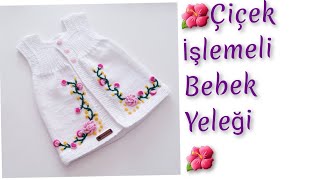 💕 12 aylik bebisler icin çiçek işlemeli bebek yelegi modeli işlemesi 2partta açıklama👇 [upl. by Aigroeg]