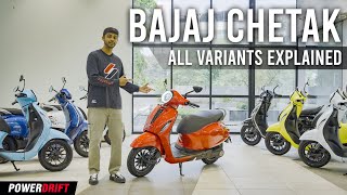 Bajaj Chetak Variants explained  Which Chetak features what  PowerDrift [upl. by Eintruoc477]