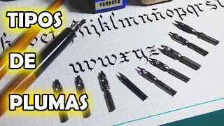 TIPOS de PLUMAS de CALIGRAFIA  TIPOS de LETRAS  PLUMINES caligrafía moderna [upl. by Onibas]