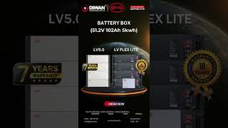 BYD  Solar Battery LV FLEX LITE  10 years Warranty  LV50  7 years Warranty  512V 102Ah 5kWh [upl. by Drofnelg]