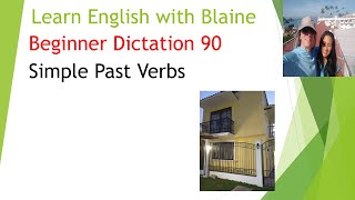 English Listening practice Beginner Dictation 90 focusing on simple past sentences [upl. by Jay]