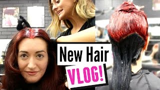 MY NEW RED AND BLACK HAIR  What I Get Done At The Hairdresser VLOG [upl. by Dirraj]