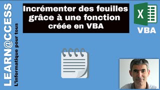 VBA  Incrementer des feuilles dans un classeur avec une fonction [upl. by Airt]