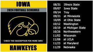 2024 Iowa Hawkeyes Football Schedule [upl. by Ecadnarb]