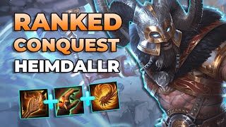 HEIMDALLR ADC  EL DAÑO QUE TIENE ESTE DIOS 😱 SMITE MASTER RANKED CONQUEST SEASON 11 [upl. by Enelec536]